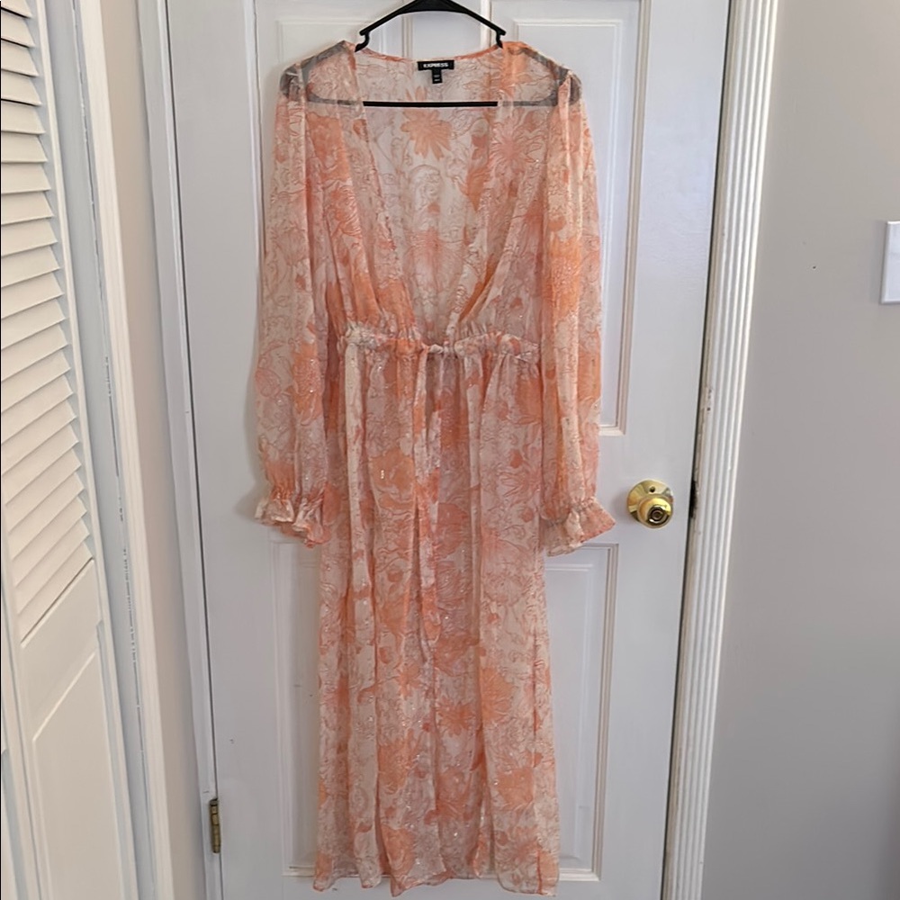 Express Floral Sheer Maxi Dress